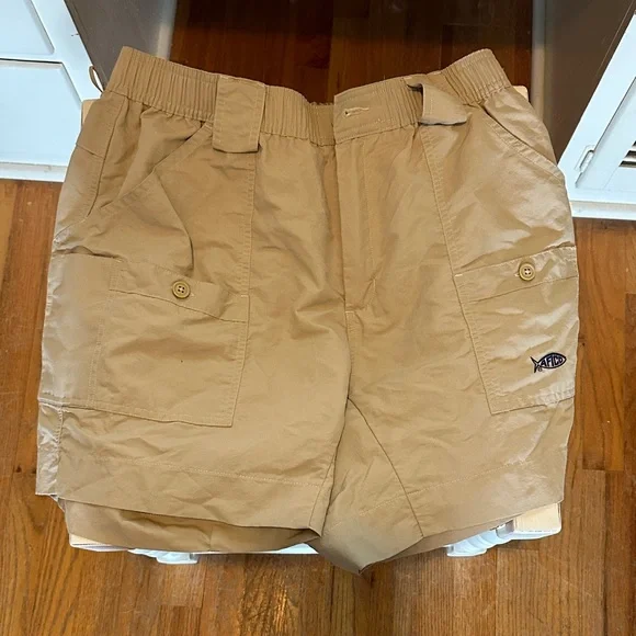 Men's Khaki Aftco shorts - Picture 1 of 3